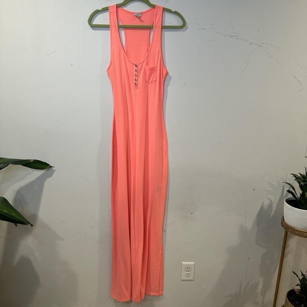 Y2K Cyber Vintage Guess Y2K Orange maxi tank dress with button detail SMALL - Picture 2 of 8